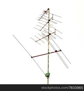 television antenna isolated on white background