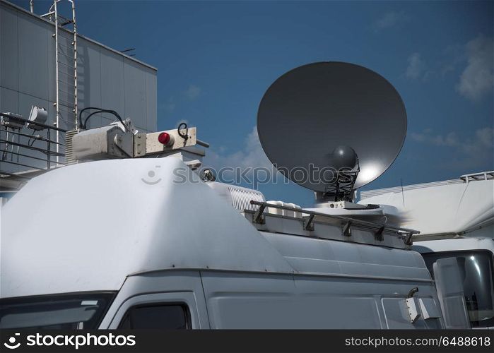 television mobile station for news footage. television mobile station