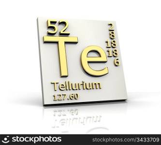 Tellurium form Periodic Table of Elements - 3d made