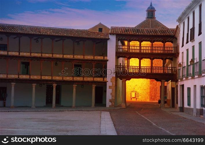 Tembleque Plaza Mayor in Toledo at Castile La Mancha on Saint james way