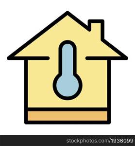 Temperature adjustment icon. Outline temperature adjustment vector icon color flat isolated. Temperature adjustment icon color outline vector