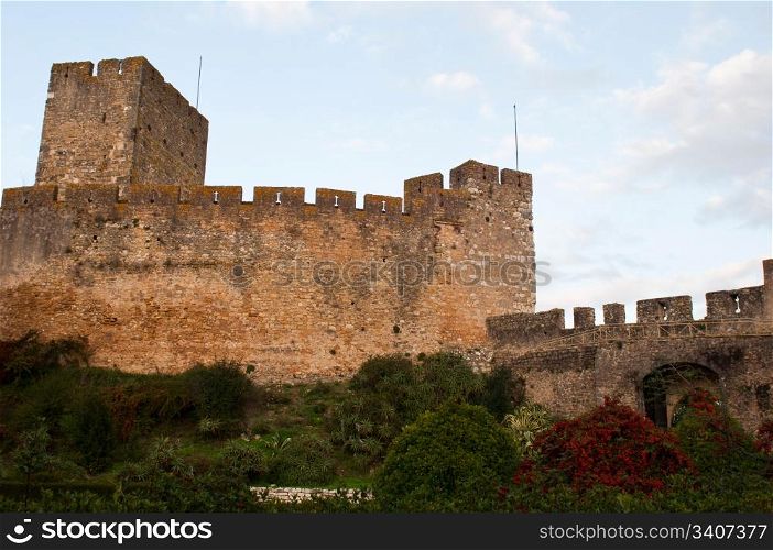 Templar Castle fortress at the Convent of Christ in Tomar, Portugal (build in the 12th century, UNESCO World Heritage)