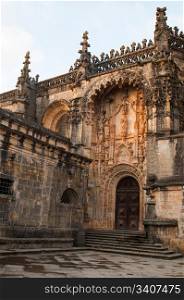 Templar Church entrance at the Convent of Christ in Tomar, Portugal (build in the 12th century, UNESCO World Heritage)