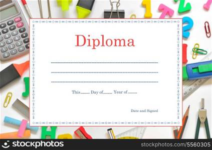 Template School Diploma for Children