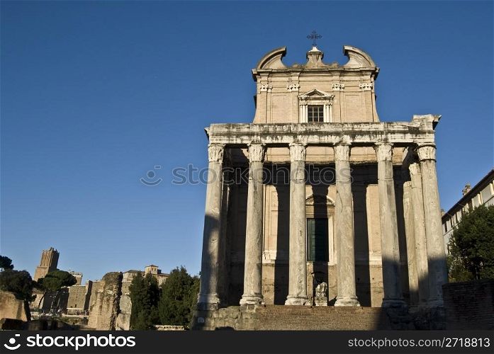 temple and church belonging to the Forum Romanum