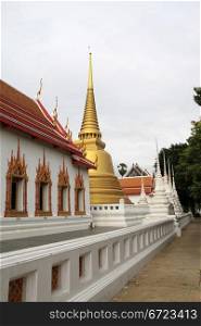 Temple and golden stupa in Wat Senassanaram, Ayutthaya, Thailand