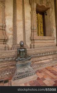 Temple and image buddha in Vientiane, Laos
