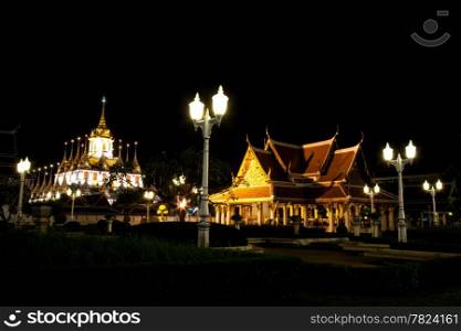 Temple and palace. At night. A pillar of fire to light the lamp and trim.