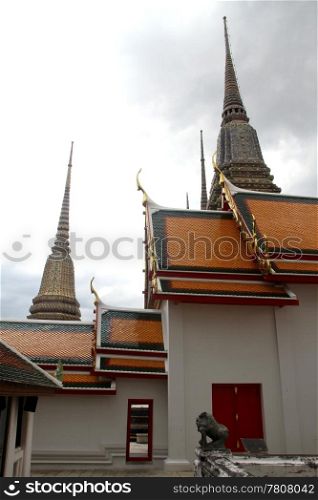 Temple and stupas in eat Pho, Bangkok, Thailand