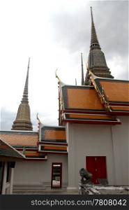 Temple and stupas in eat Pho, Bangkok, Thailand