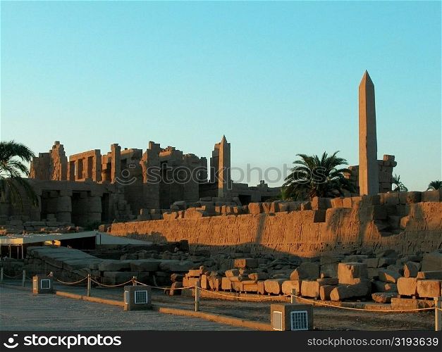 Temple by a riverside, Ancient ruins, Temples Of Karnak, Luxor, Egypt
