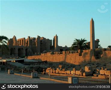 Temple by a riverside, Ancient ruins, Temples Of Karnak, Luxor, Egypt