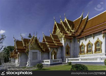 Temple in Bangkok Thailand - architectural elements closeup. Temple in Thailand