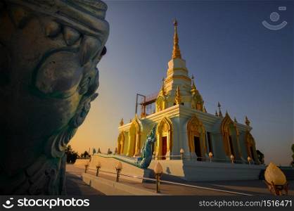 Temple in Thailand in the evening