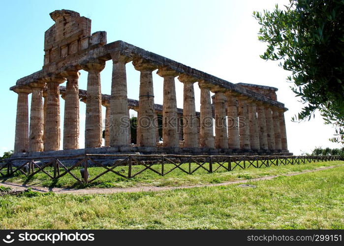 Temple of Athena in the Archaeological Park of Paestum