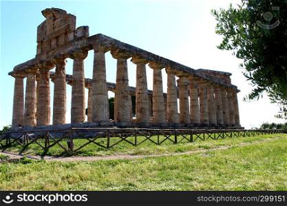 Temple of Athena in the Archaeological Park of Paestum