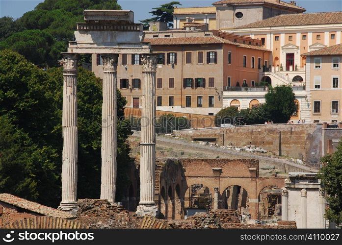 Temple of Castor and Pollux at the Roman Forum, Rome, Italy