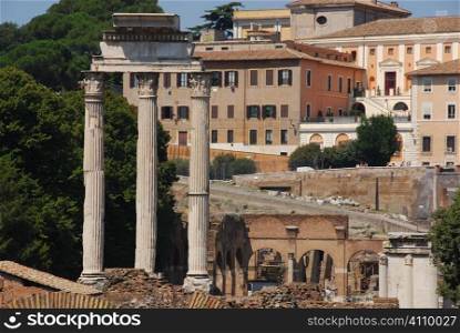 Temple of Castor and Pollux at the Roman Forum, Rome, Italy