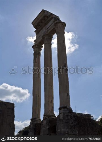 Temple of Castor and Pollux in the Roman Forum, Rome, Italy