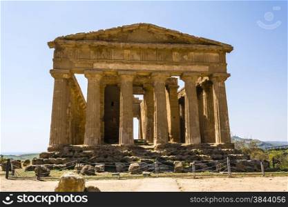 Temple of Concordia. Valley of the Temples at Agrigento on Sicily, Italy