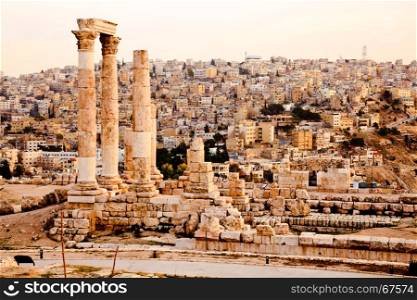 Temple of Hercules on the Citadel in Amman, Jordan