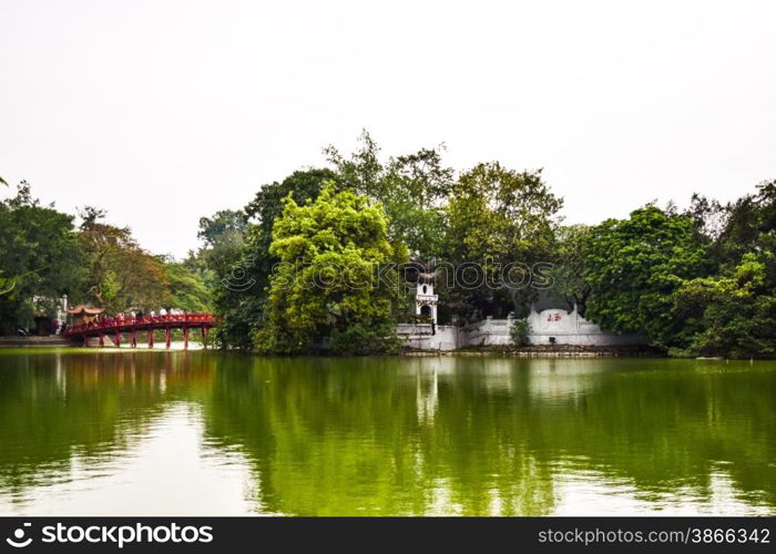 Temple of Jade Mountain at Hoan Kiem Lake - Hanoi, Vietnam