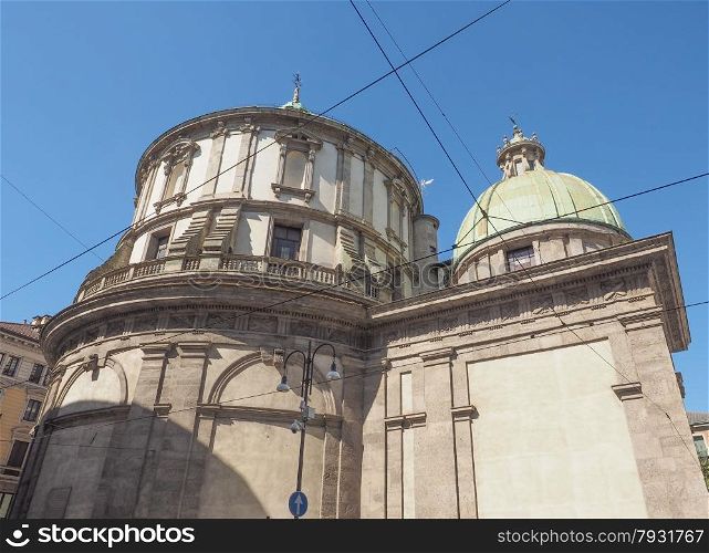 Temple of San Sebastiano. Temple of San Sebastiano late Renaissance Mannerist style church in central Milan