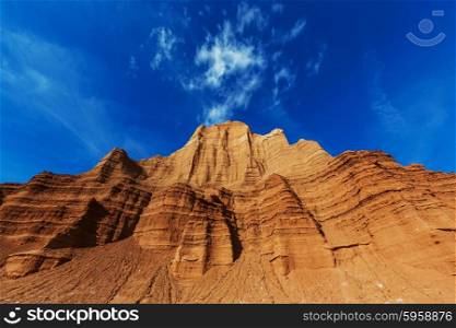 Temple of the Moon and the Sun in Cathedral Valley in Capitol Reef National Park, Utah