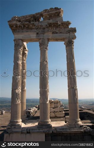 Temple of Trajan at Acropolis of Pergamon in Izmir, Turkey