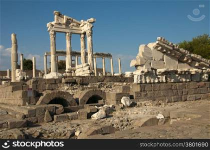 Temple of Trajan at Pergamos in Izmir, Turkey
