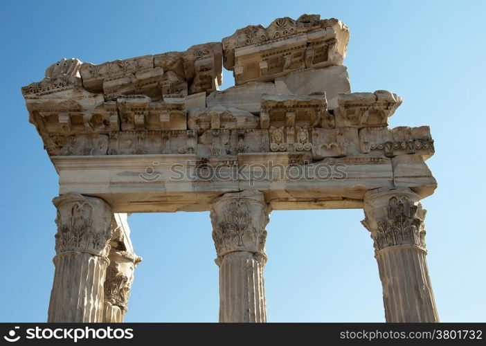 Temple of Trajan at Pergamos in Izmir, Turkey