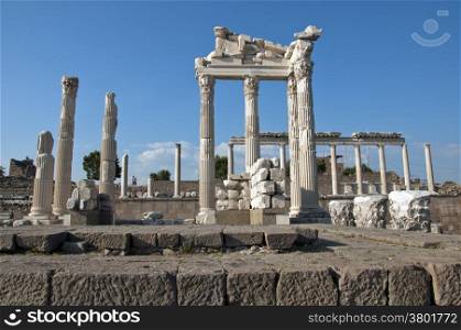 Temple of Trajan at Pergamos in Izmir, Turkey