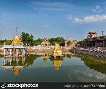 Temple tank of Varadaraja Temple, Kanchipuram, Tamil Nadu, India
