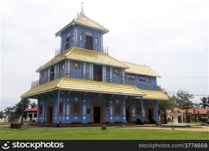 Temple with tile roof in Dondra monastery, Sri Lanka
