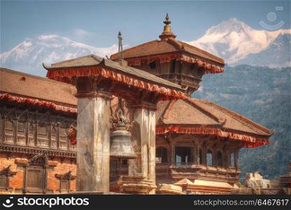 Temples of Durbar Square in Bhaktapur, Kathmandu valey, Nepal.