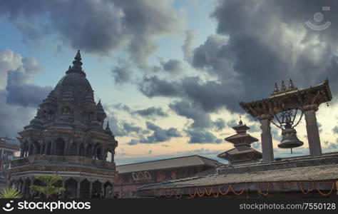 Temples of Durbar Square in Bhaktapur, Kathmandu valey, Nepal.