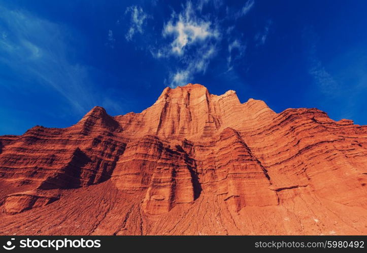 Temples of the Moon and Sun in Cathedral Valley in Capitol Reef National Park, Utah