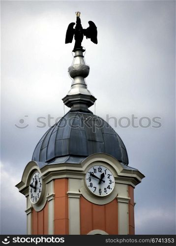 Templin Hall Tower. Town Hall Tower in Templin, Brandenburg, Germany