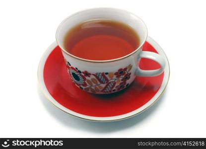 tempting cup of tea isolated on white, with clipping path