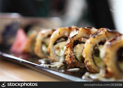 Tempura Maki Sushi with cheese