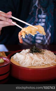 Tempura Soba set, Japanese local cuisine.