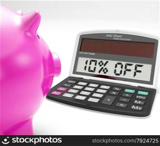 Ten Percent Off Calculator Showing 10 Discount