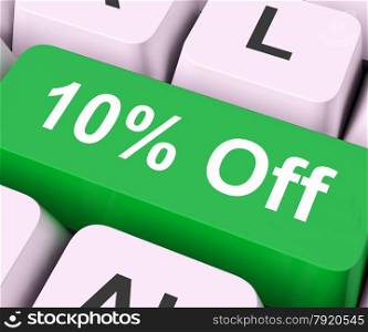 Ten Percent Off Key On Keyboard Meaning Discount Rebate Or Sale&#xA;