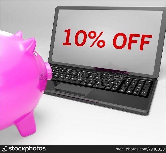 Ten Percent Off On Notebook Showing Small Prices And Discounts