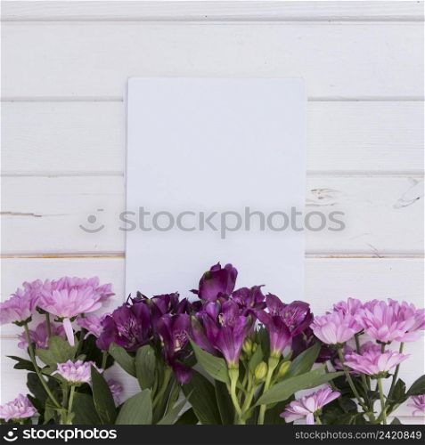 tender pink flowers paper card
