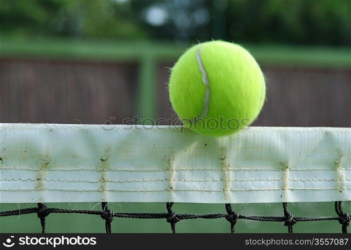 Tennis ball and net