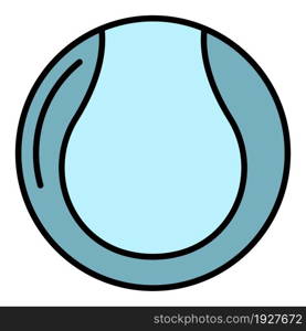 Tennis ball icon. Outline tennis ball vector icon color flat isolated. Tennis ball icon color outline vector