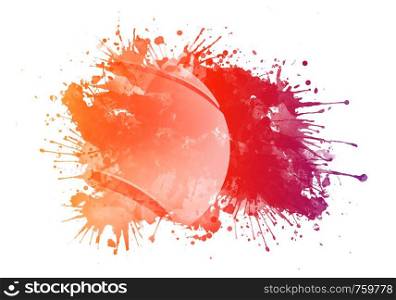 Tennis Ball in Watercolor Isolated on White Background.