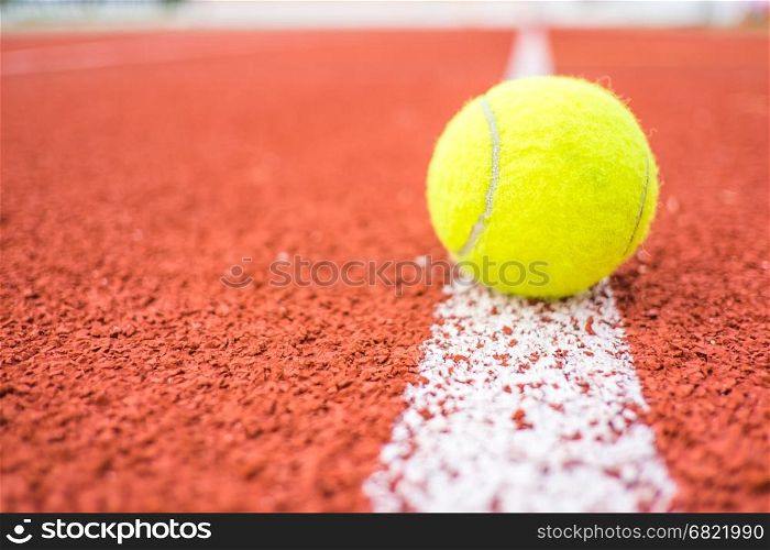 Tennis ball on a stadium