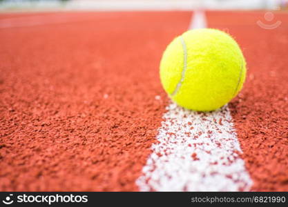 Tennis ball on a stadium